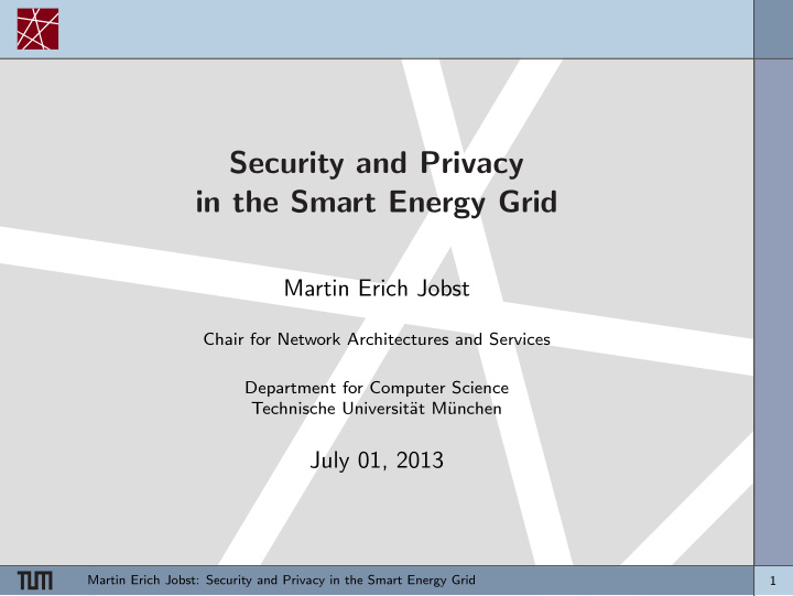 security and privacy in the smart energy grid