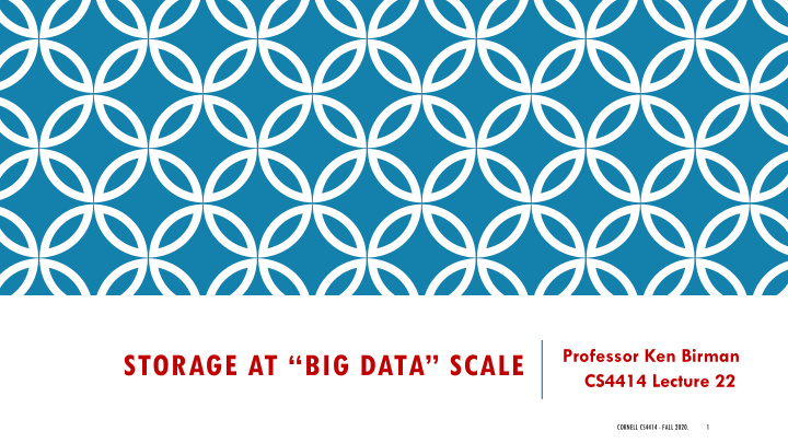 storage at big data scale