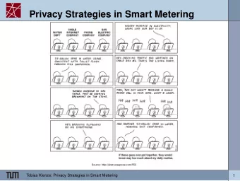 Privacy Strategies in Smart Metering  Source: http://abstrusegoose.com/553  Tobias Klenze: Privacy