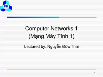 Computer Networks 1  (Mng My Tnh 1)  Lectured by: Nguyn c Thi  1  Lecture 5: