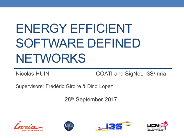 energy efficient software defined networks