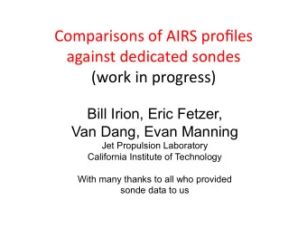 ComparisonsofAIRSprofiles  againstdedicatedsondes