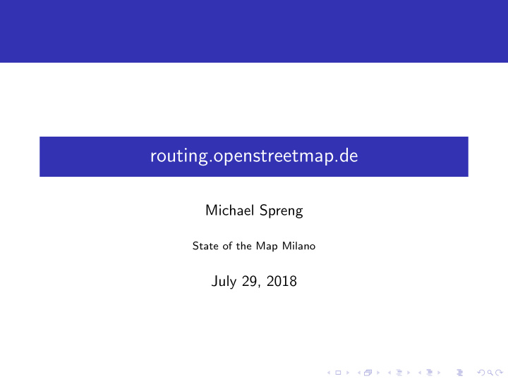 routing openstreetmap de