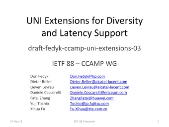 UNI  Extensions  for  Diversity    and  Latency  Support
