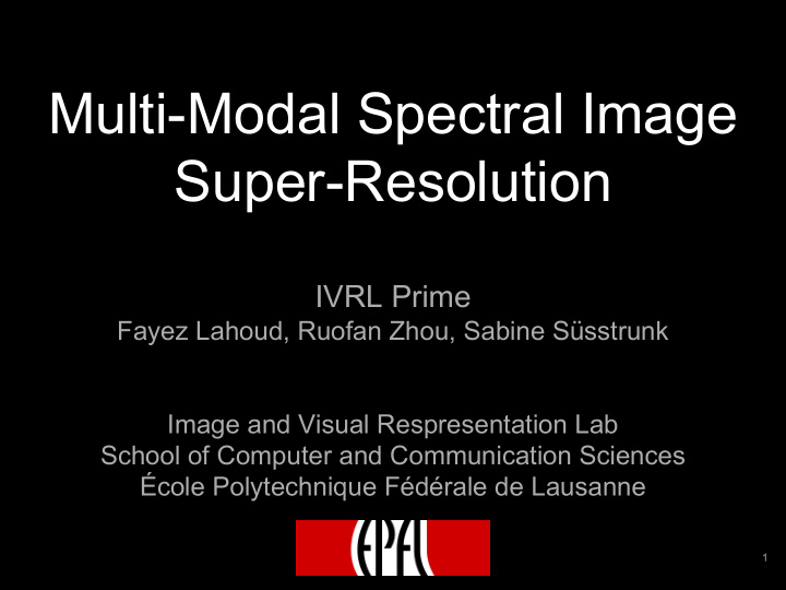 multi modal spectral image super resolution