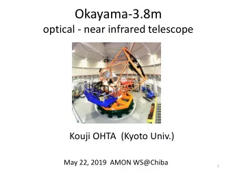 Okayama-3.8m  optical - near infrared telescope  Kouji OHTA  (Kyoto Univ.)  May 22, 2019  AMON