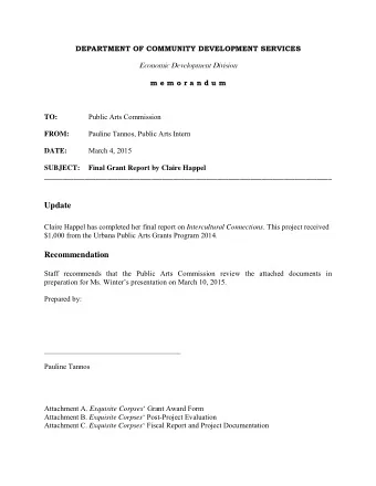 Update Claire Happel has completed her final report on Intercultural Connections . This project