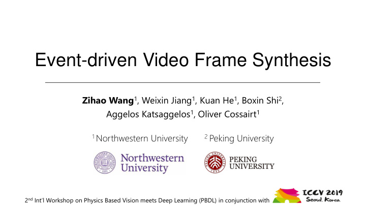 event driven video frame synthesis
