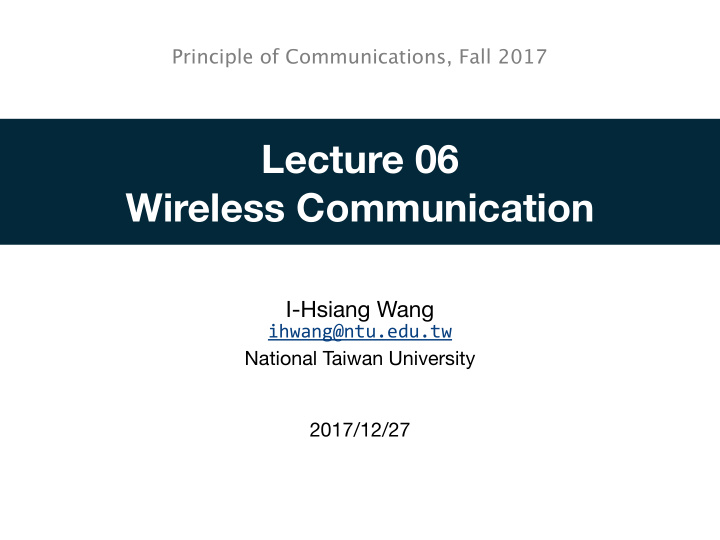 lecture 06 wireless communication