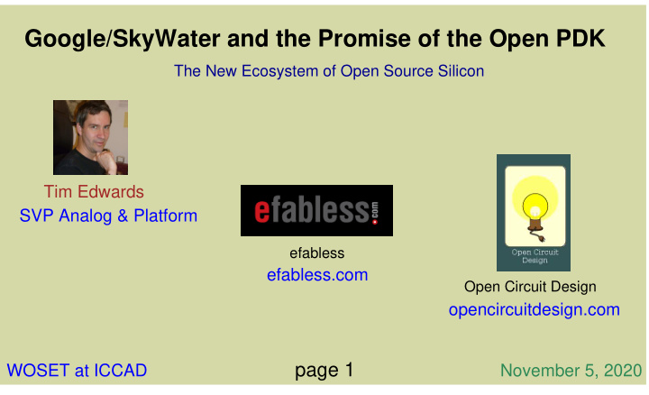 google skywater and the promise of the open pdk