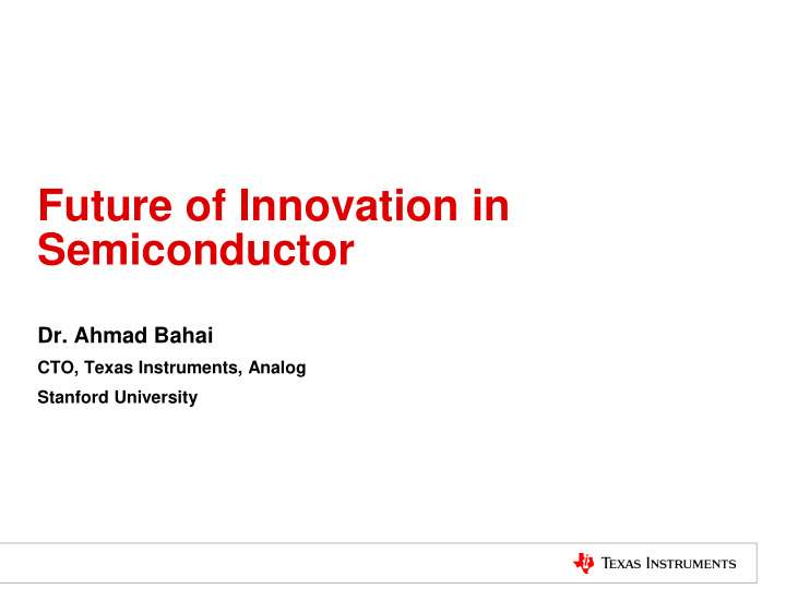 future of innovation in semiconductor