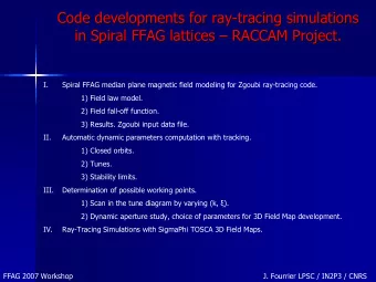 Code developments  developments for  for ray  ray-  -tracing  tracing simulations  simulations