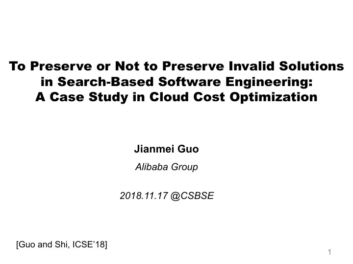 to preserve or not to preserve invalid solutions in