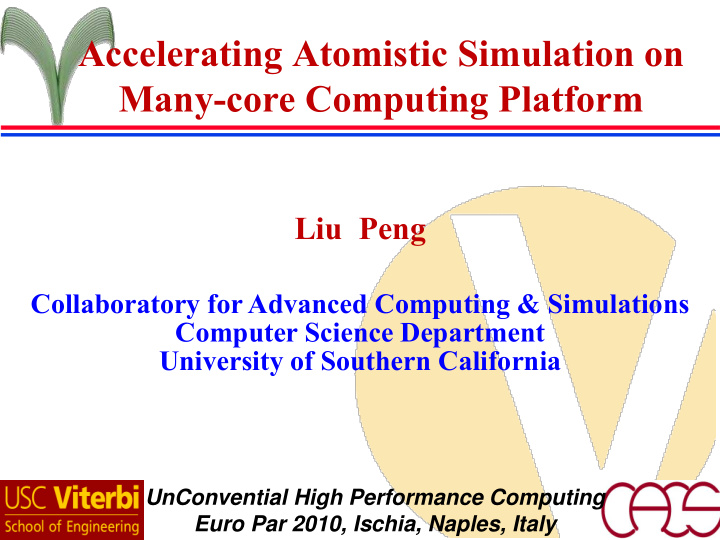 accelerating atomistic simulation on many core computing