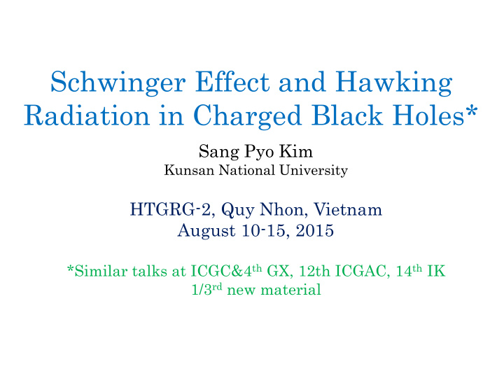 schwinger effect and hawking radiation in charged black
