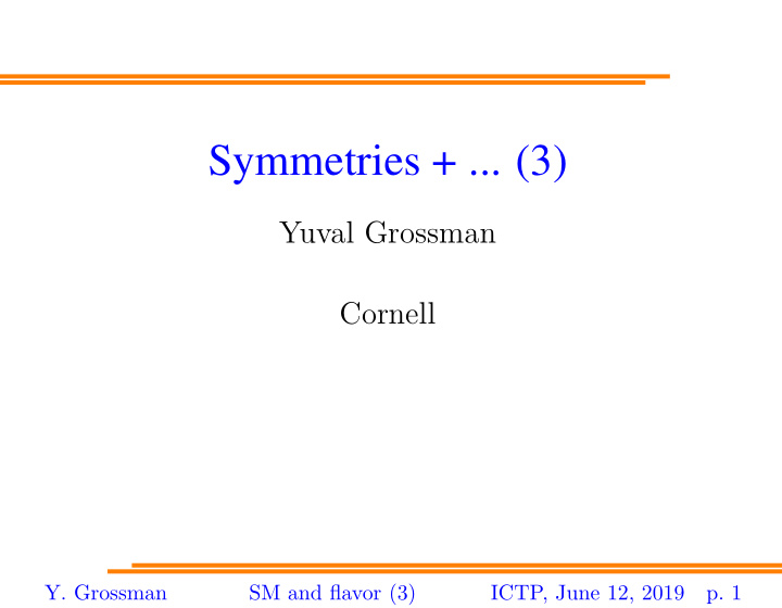 symmetries 3