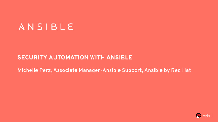 security automation with ansible