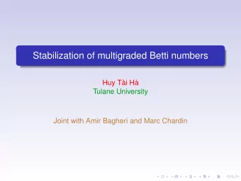 Stabilization of multigraded Betti numbers  Huy Ti H  Tulane University  Joint with Amir