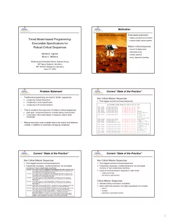 1  Related Work  Related Work   State-based Specifications   Timed Formal Modeling  Visual