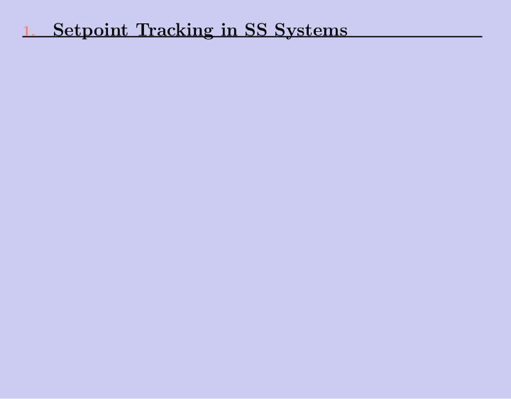 setpoint tracking in ss systems