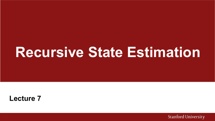 recursive state estimation