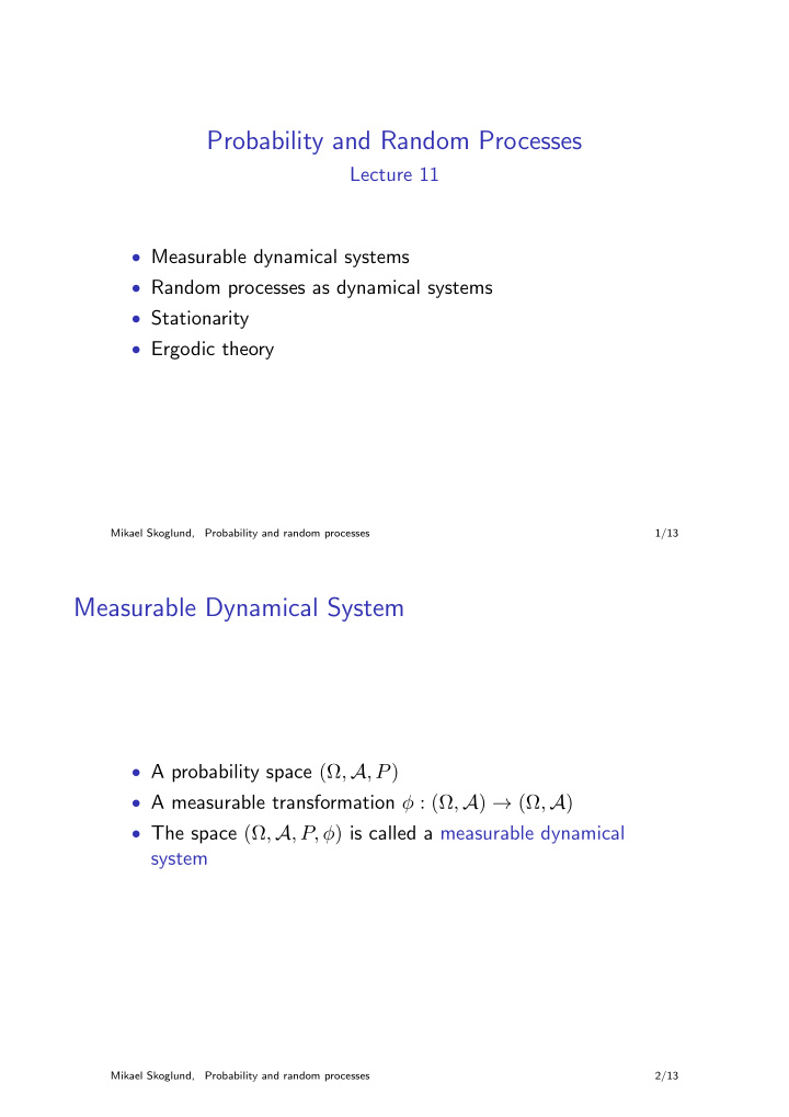 probability and random processes