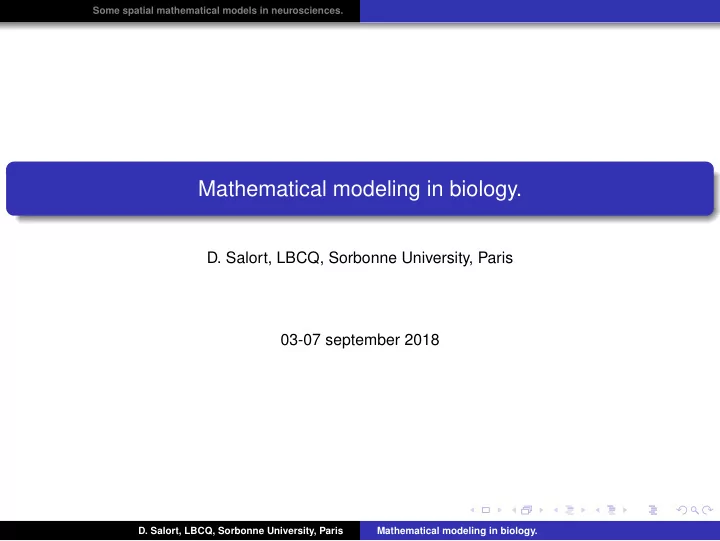 mathematical modeling in biology