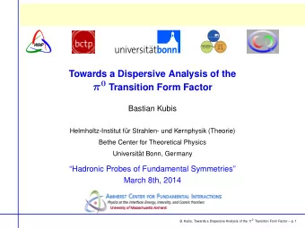 Outline  Introduction  Meson transition form factors and ( g  2)    0