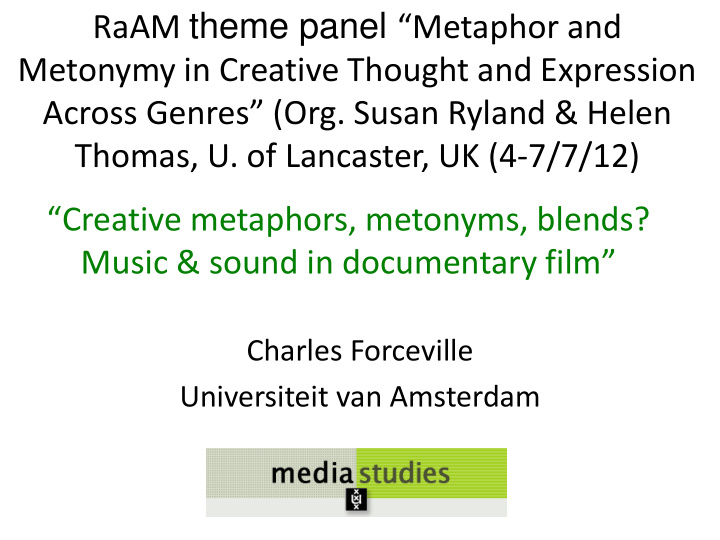 raam theme panel metaphor and metonymy in creative