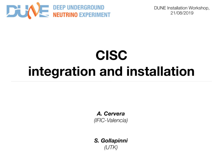 cisc integration and installation