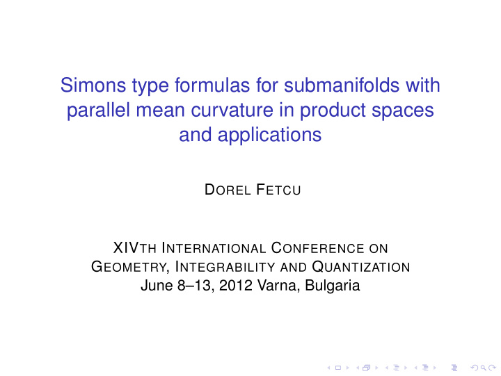 simons type formulas for submanifolds with parallel mean