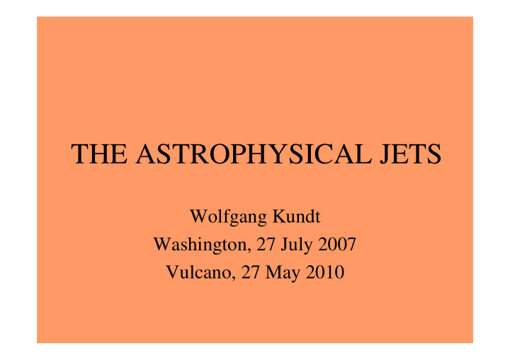 the astrophysical jets