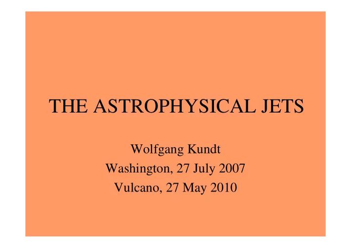 the astrophysical jets