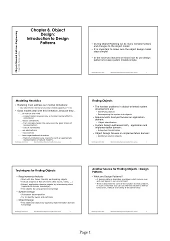 Object-Oriented Software Engineering