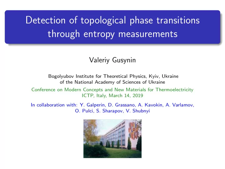 detection of topological phase transitions through
