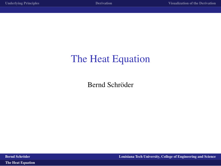 the heat equation