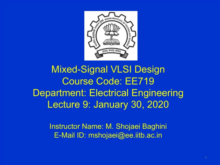 mixed signal vlsi design course code ee719 department