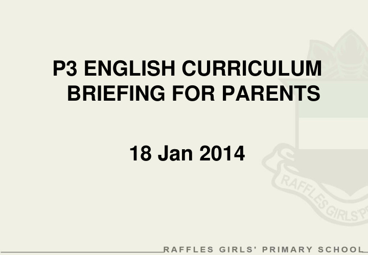 p3 english curriculum