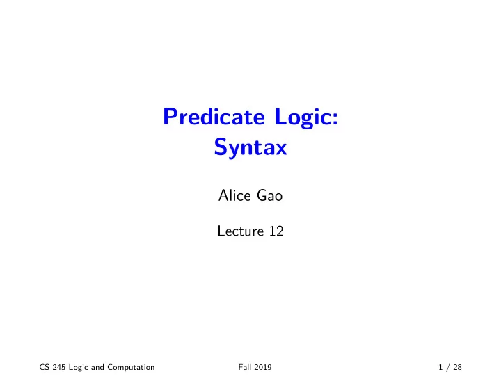 predicate logic syntax