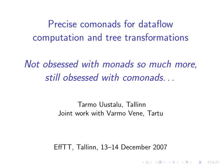 precise comonads for dataflow computation and tree