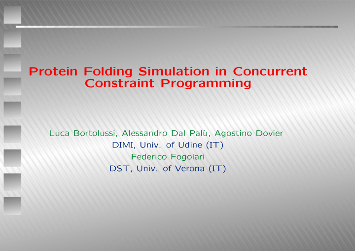 protein folding simulation in concurrent constraint