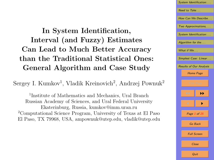 in system identification