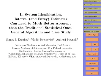In System Identification,  System Identification: . . .  Interval (and Fuzzy) Estimates  Algorithm