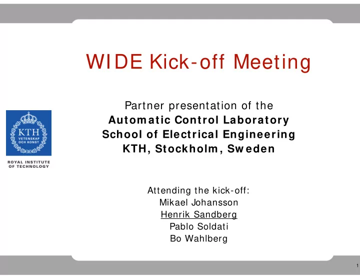 wide kick off meeting