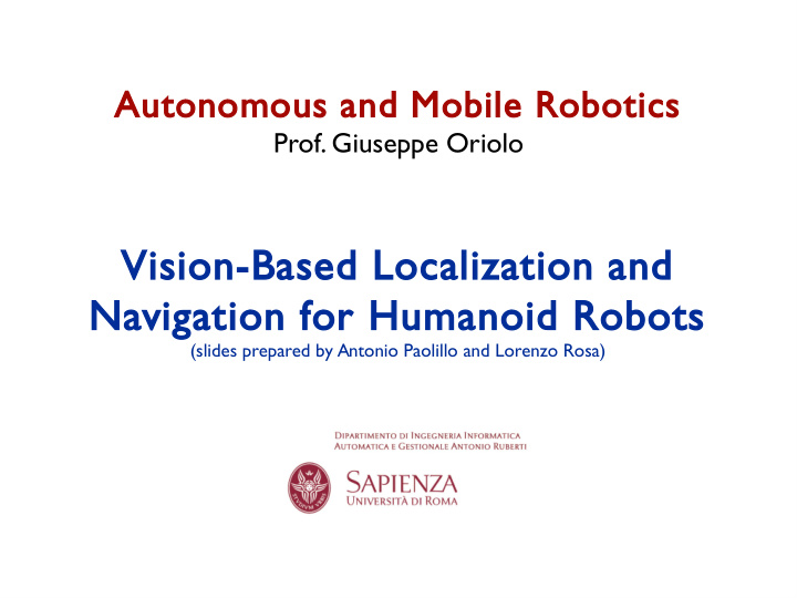 vision based localization and navigation for humanoid