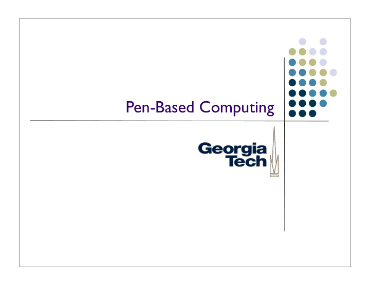 pen based computing