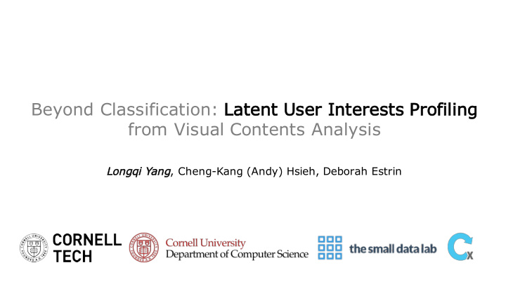 beyond classification la latent user interests profiling