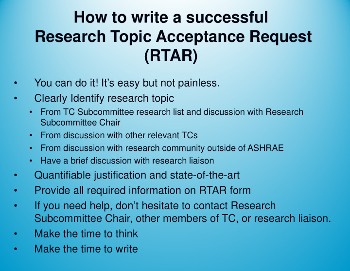 how to write a successful research topic acceptance