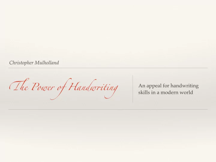 e power of handw ting