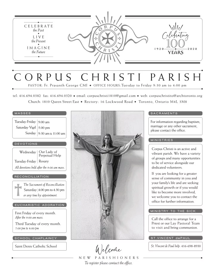 c o r p u s c h r i s t i p a r i s h